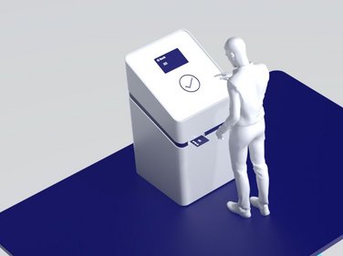 Illustration of man at ATM